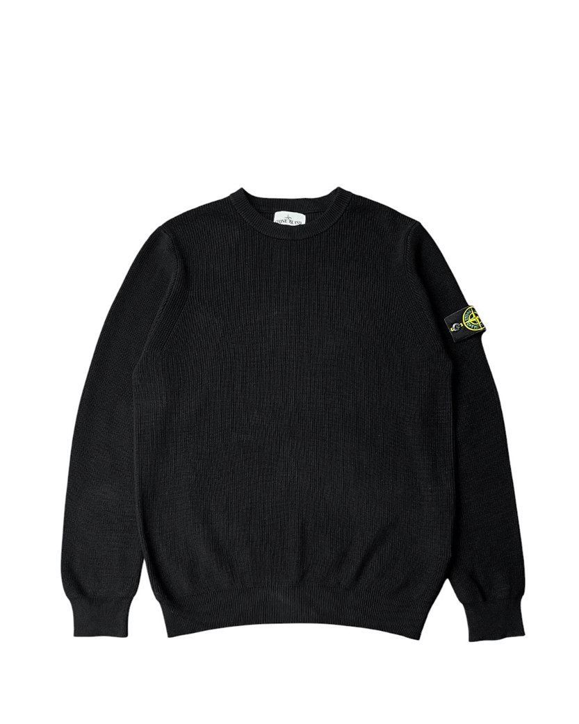 550D8 Ribbed Soft Cotton Sweater Black SI0128-BK