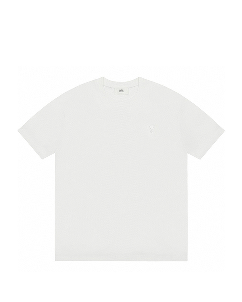 AMI Paris Ami De Coeur Tonal Small Heart T-Shirt White