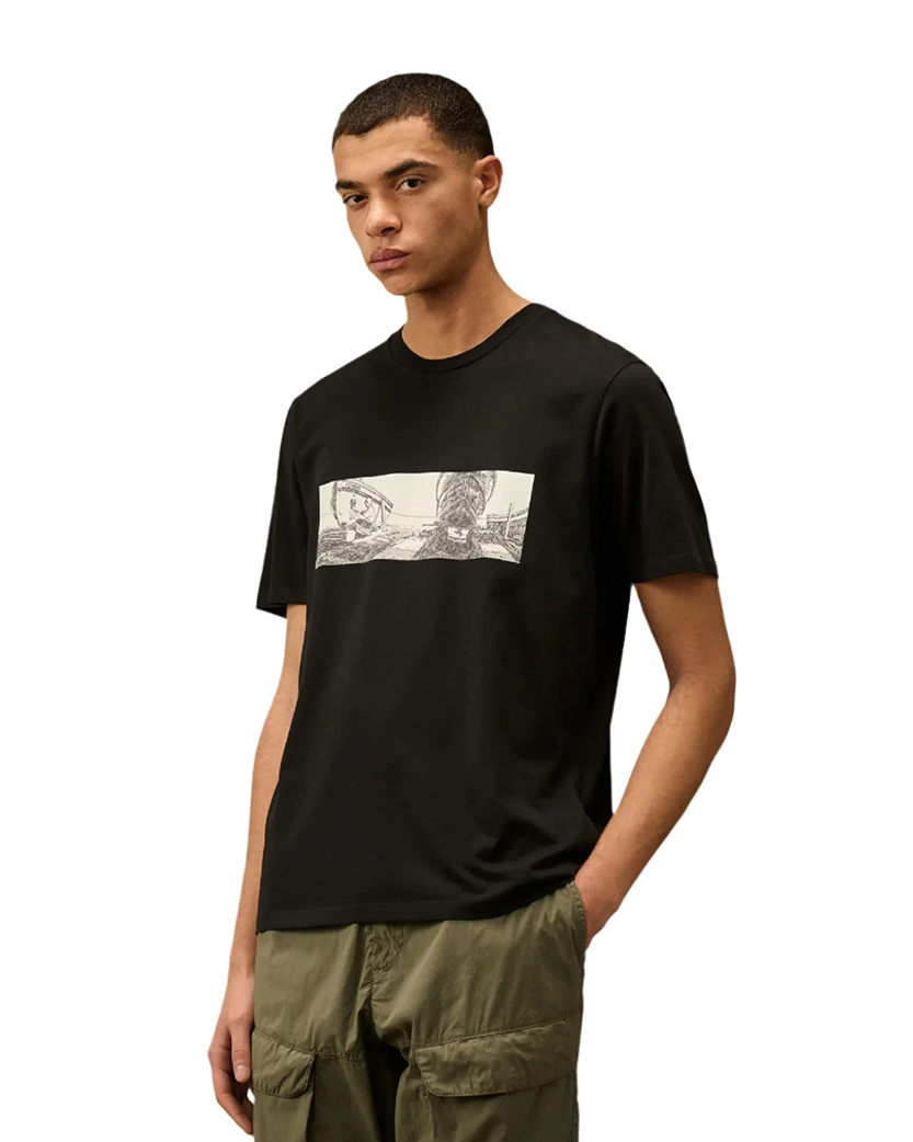 C.P. Company Back Letter T-Shirt Black