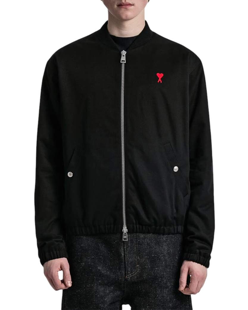AMI Paris Ami De Coeur Bomber Jacket Black