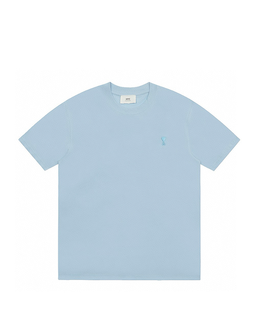 AMI Paris Ami De Coeur Tonal Small Heart T-Shirt Light Blue