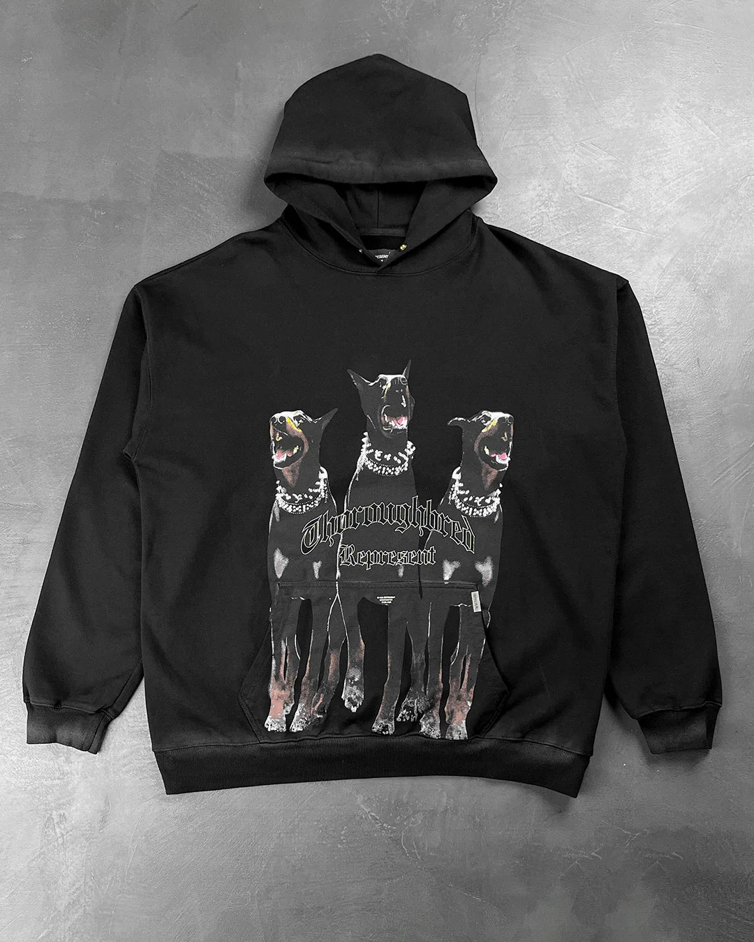 REPRESENT THOROUGHBRED HOODIE VINTAGE BLACK