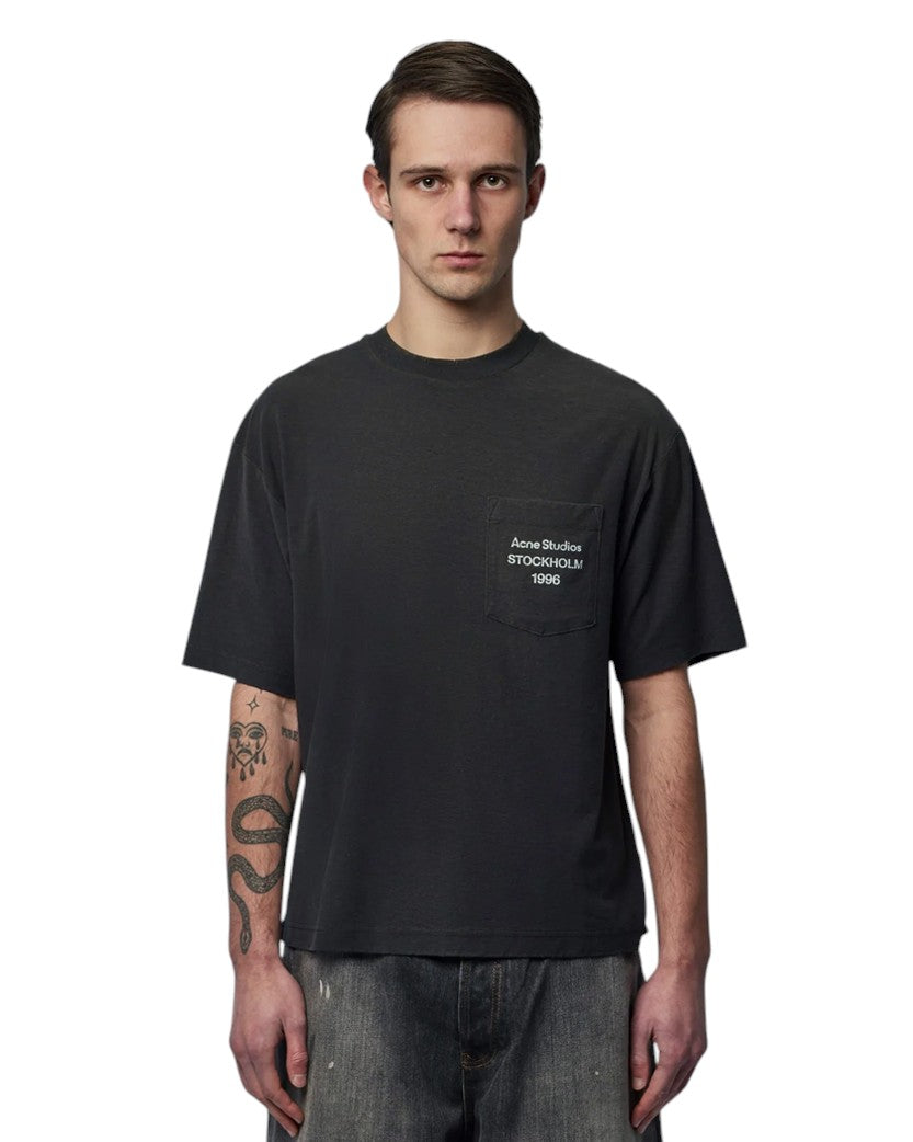 Acne Studios Exford Logo Pocket T-Shirt Faded Black