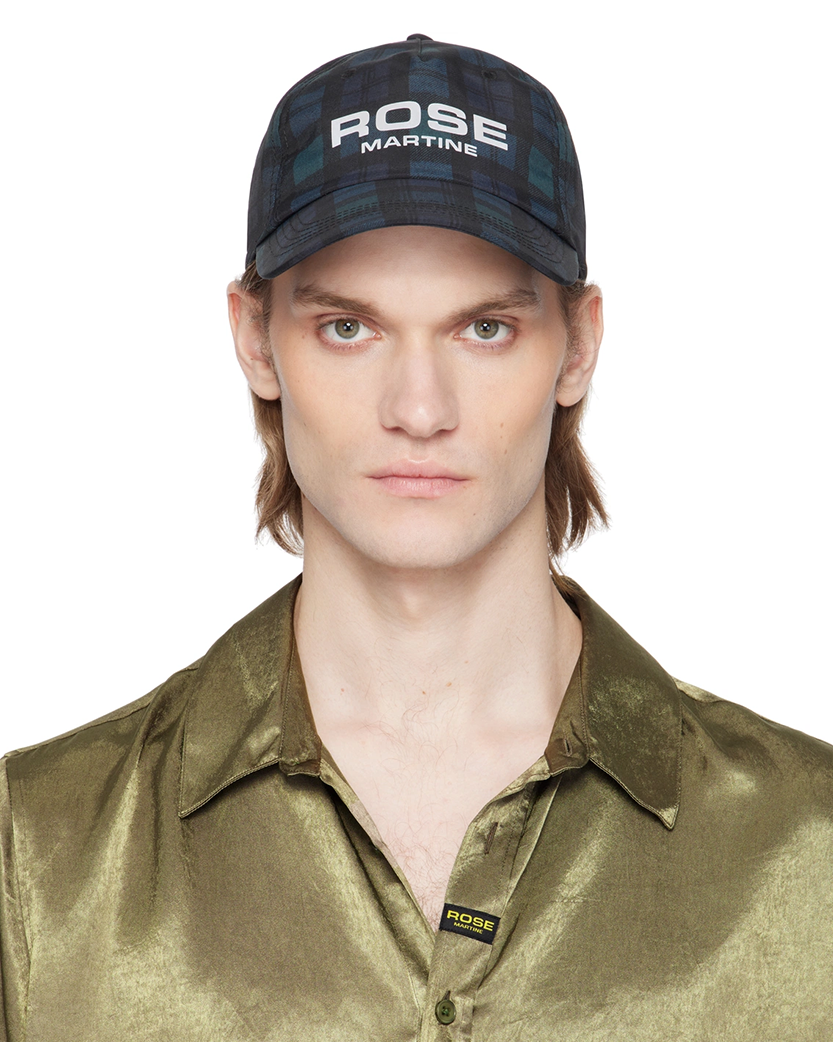 Martine Rose Nylon Cap Black/Tartan