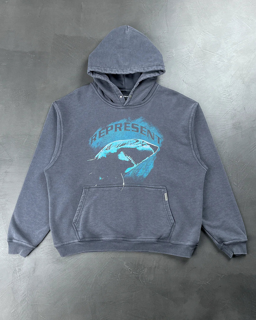 REPRESENT SHARK HOODIE VINTAGE GREY