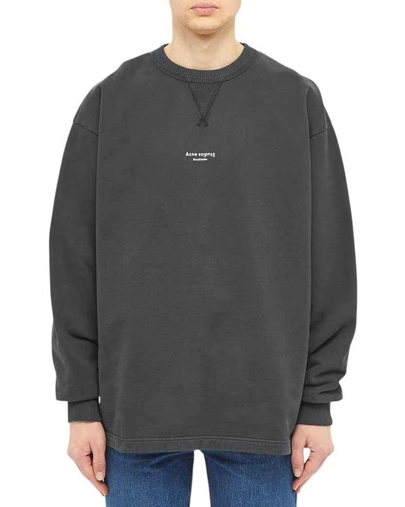 Acne Studios Reverse Fin Stamp Logo Sweatshirt Black