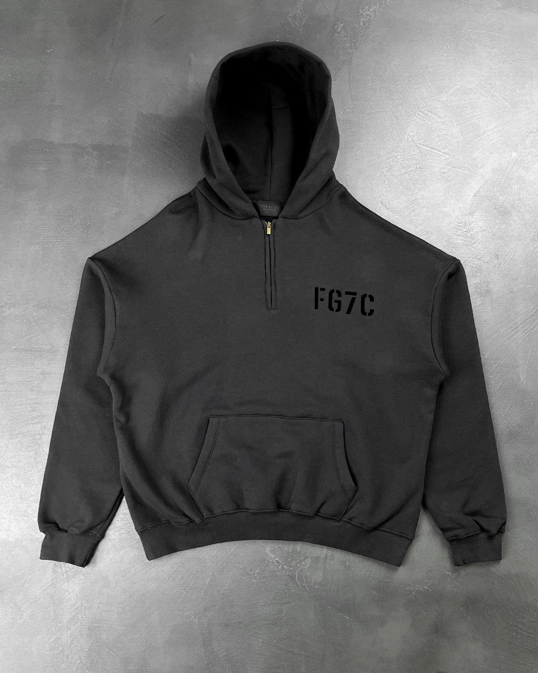 Fear Of God 'FG7C' Cotton Half-Zip Hoodie Black