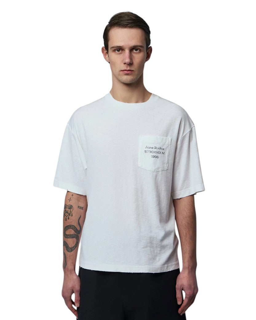 Acne Studios Exford Logo Pocket T-Shirt White