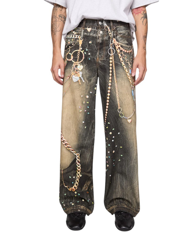Acne Studios Trompe-L'Oeil Loose FIt Jeans Black/Multi