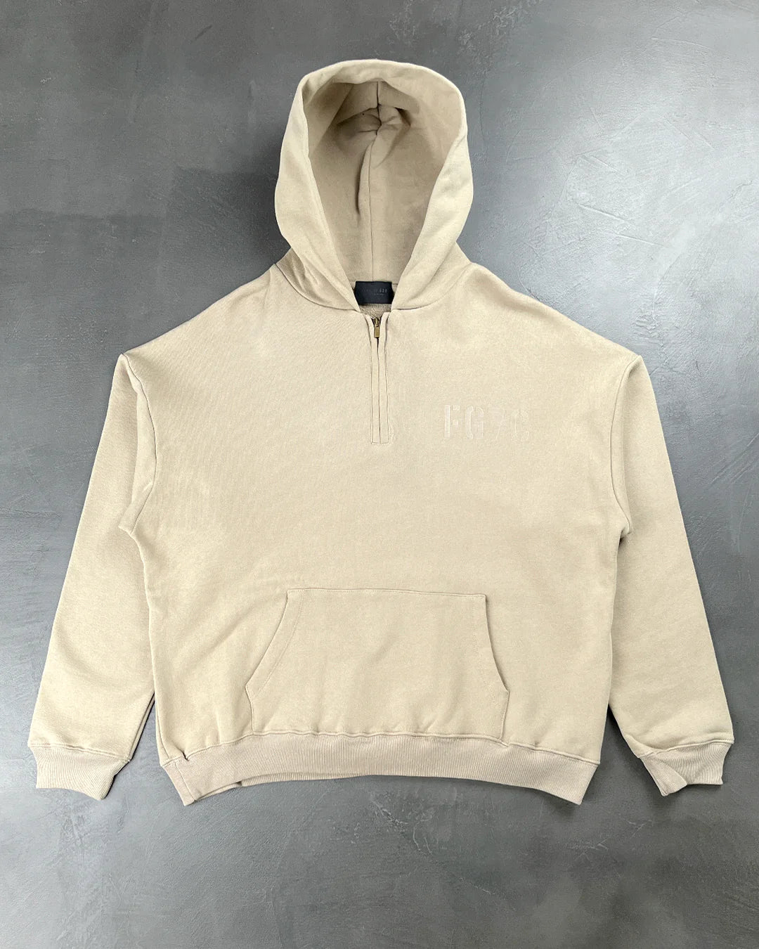 Fear Of God 'FG7C' Cotton Half-Zip Hoodie Beige