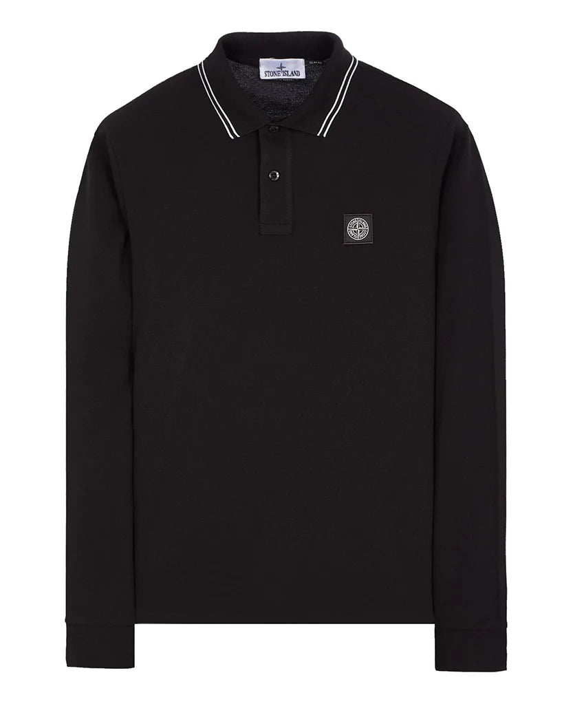 2SL18 Polo Long Sleeve Black SI0278-BK