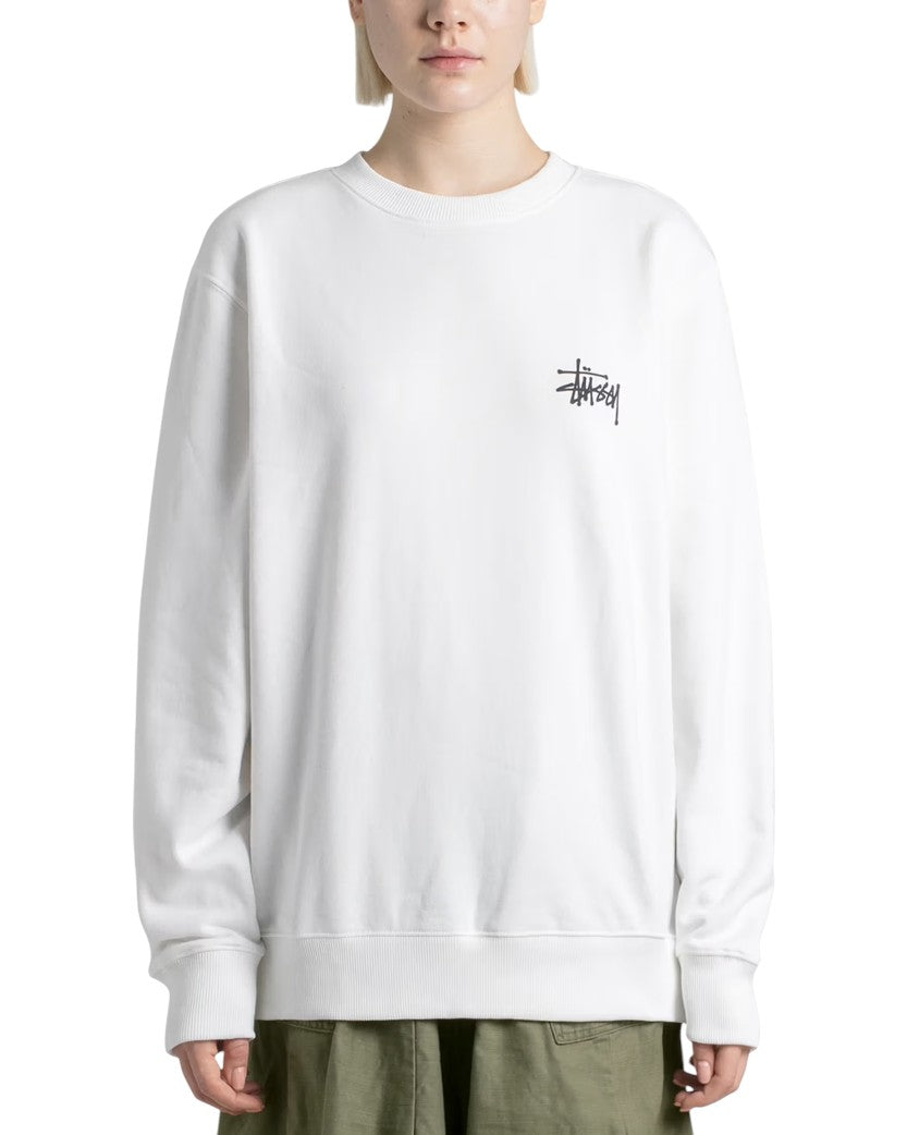 STUSSY Basic Crew Sweat White