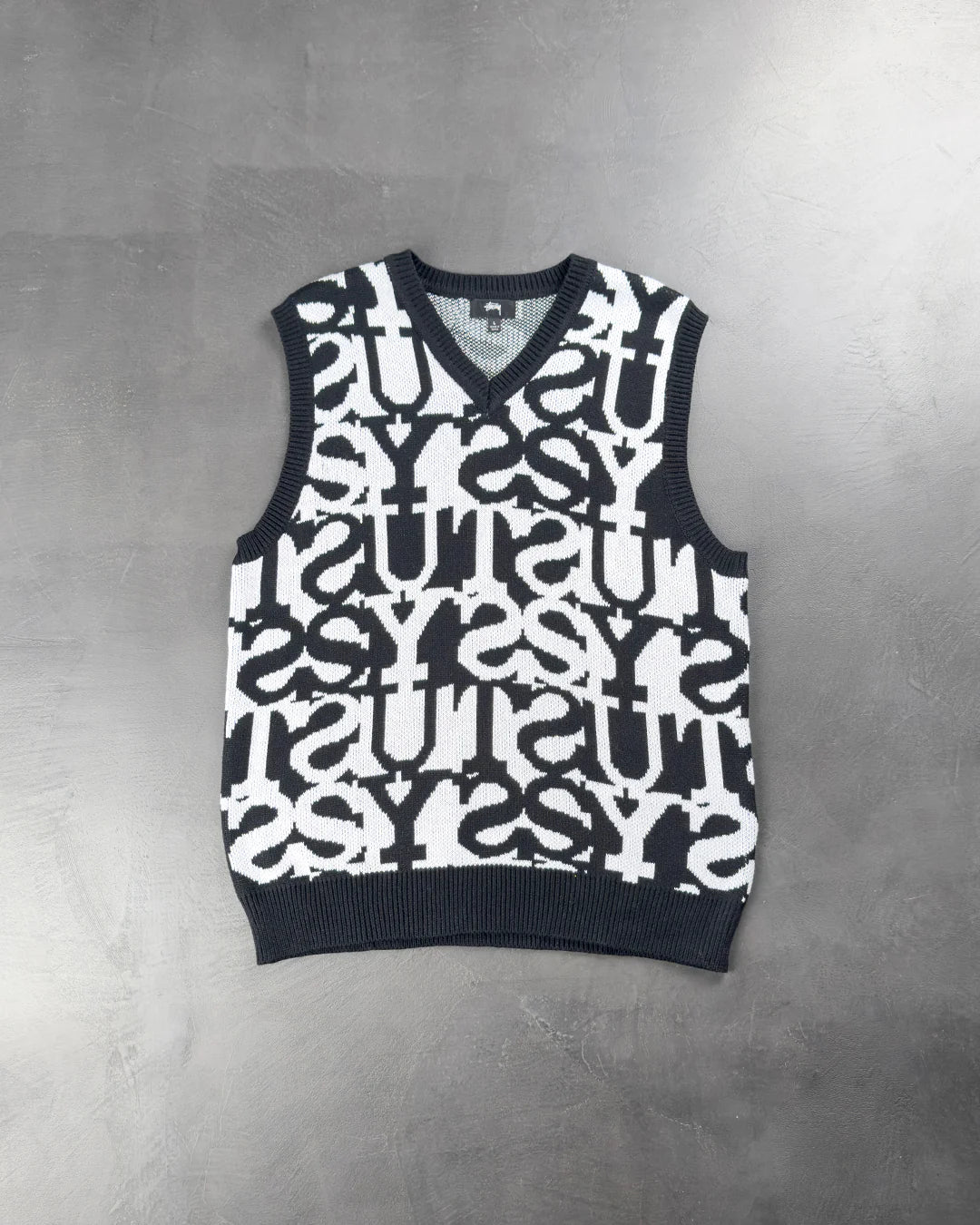 STUSSY Stacked Sweater Vest Ivory