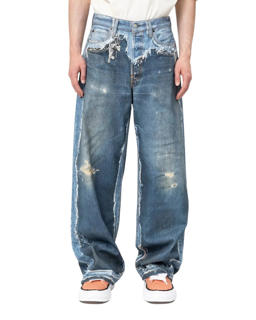 Acne Studios Trompe-L'Oeil Distressed 1981 Jeans Mid Blue