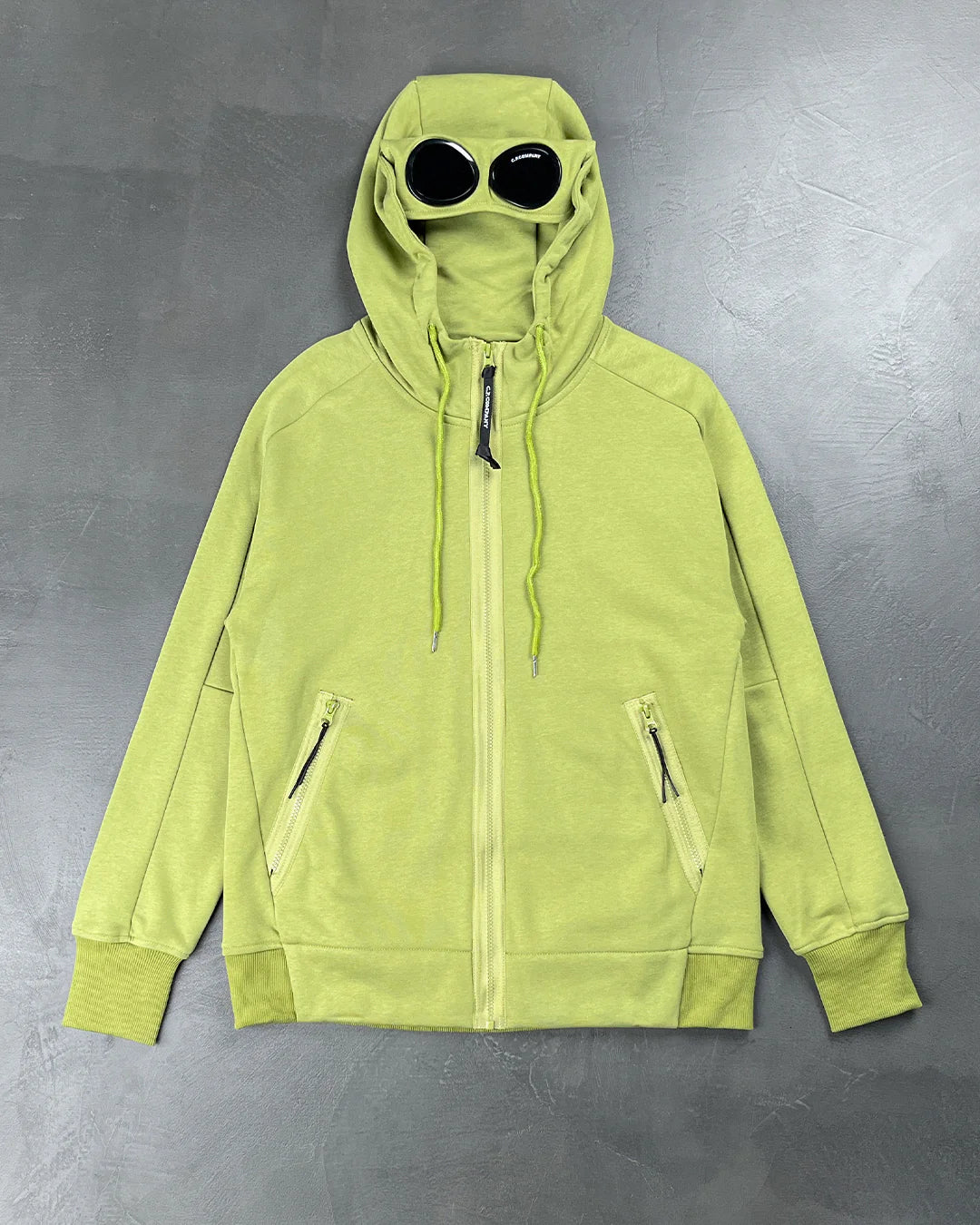 C.P. Company Diagonal Raised Zip Goggle Hoodie Moss Green