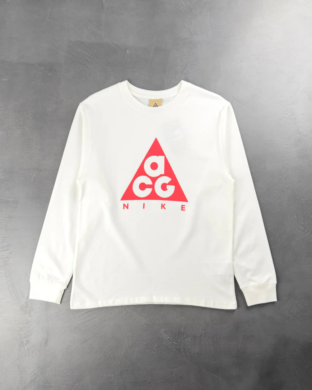 Nike ACG Long Sleeve Logo Tee White - Red Logo