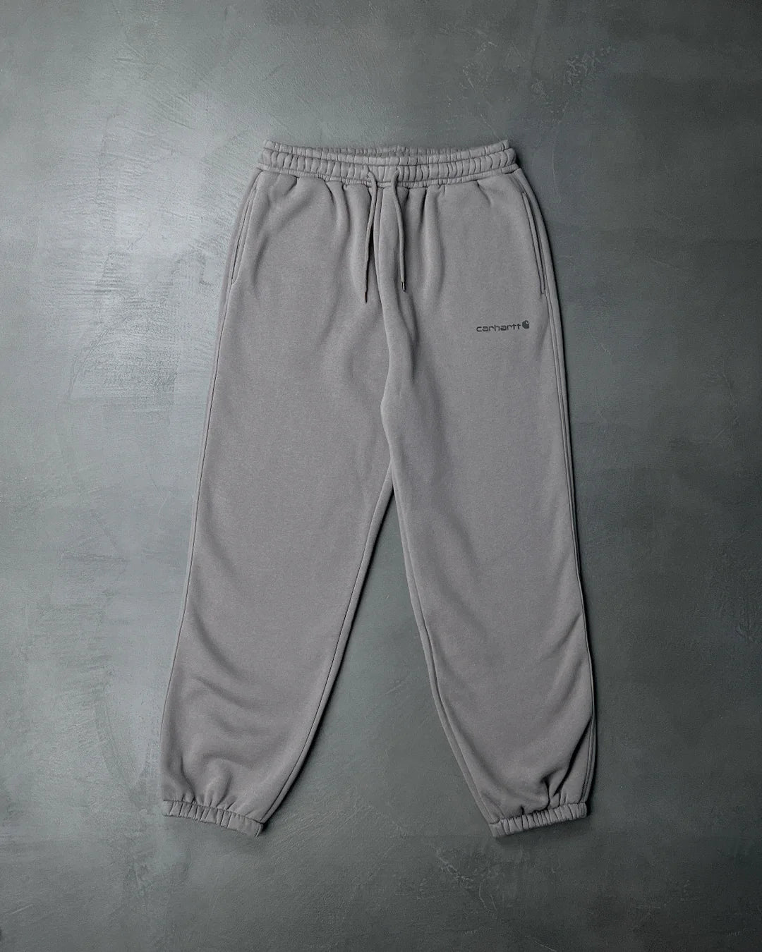 Carhartt WIP Fleece Sweatpants With Small Logo Dark Gray