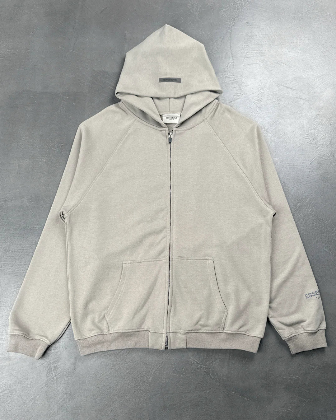 Fear Of God Essentials Raglan Full Zip Hoody Cement