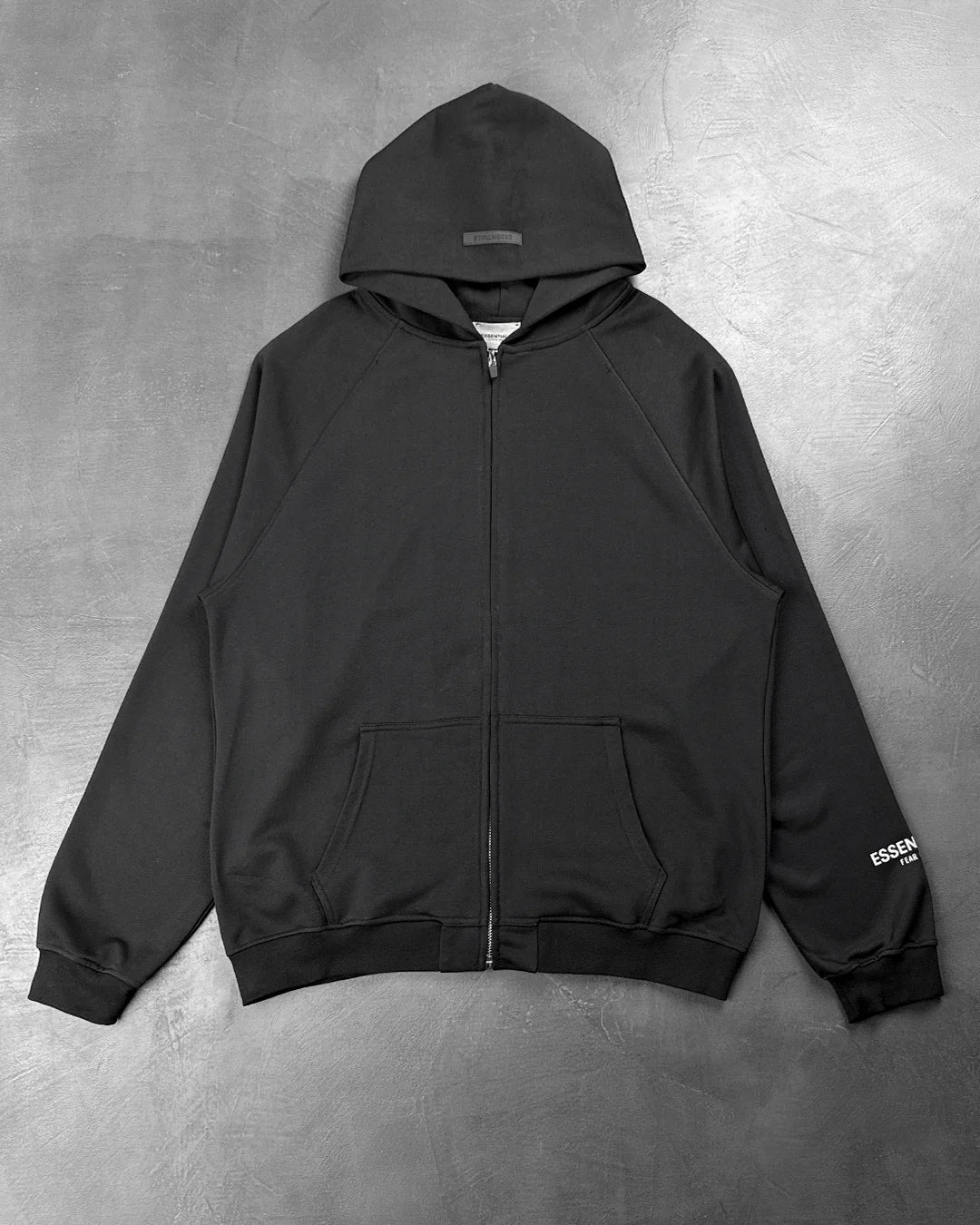 Fear Of God Essentials Raglan Full Zip Hoody Black