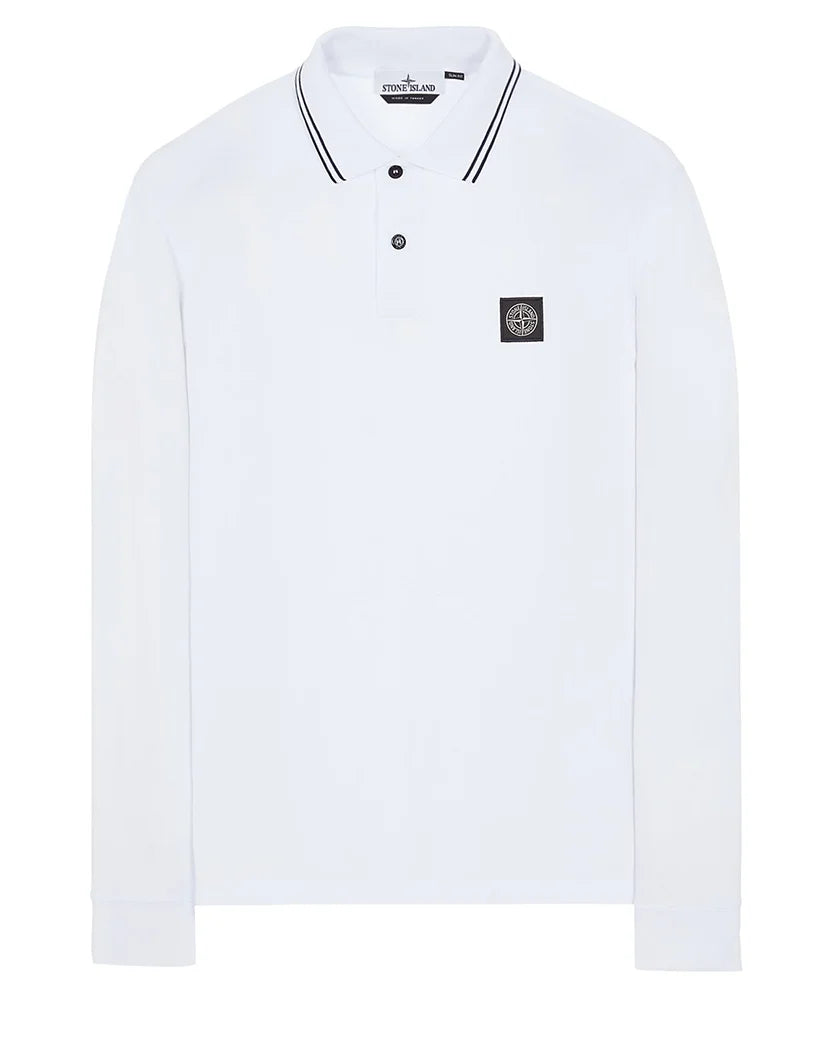 2SL18 Polo Long Sleeve White SI0278-WT