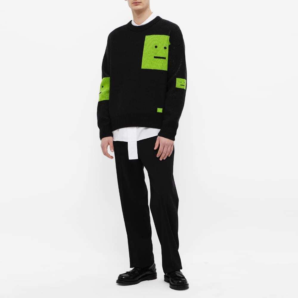 Acne Studios Animation Pop Face Crewneck Sweater Black Green