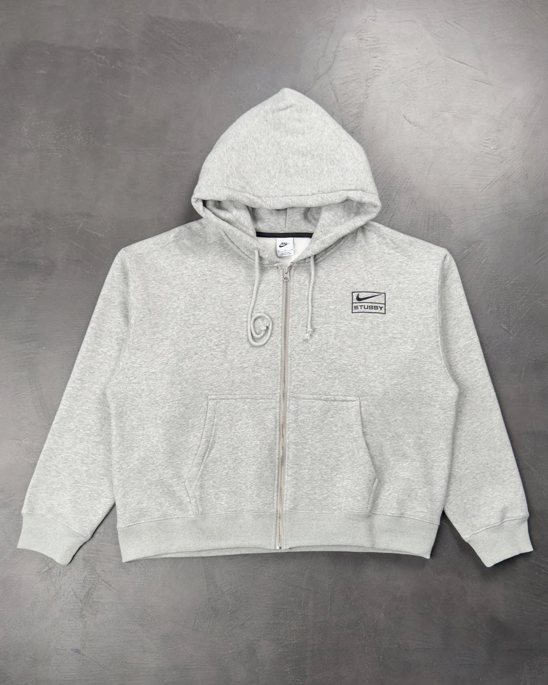 Nike x Stussy Full-Zip Fleece Hoodie Grey