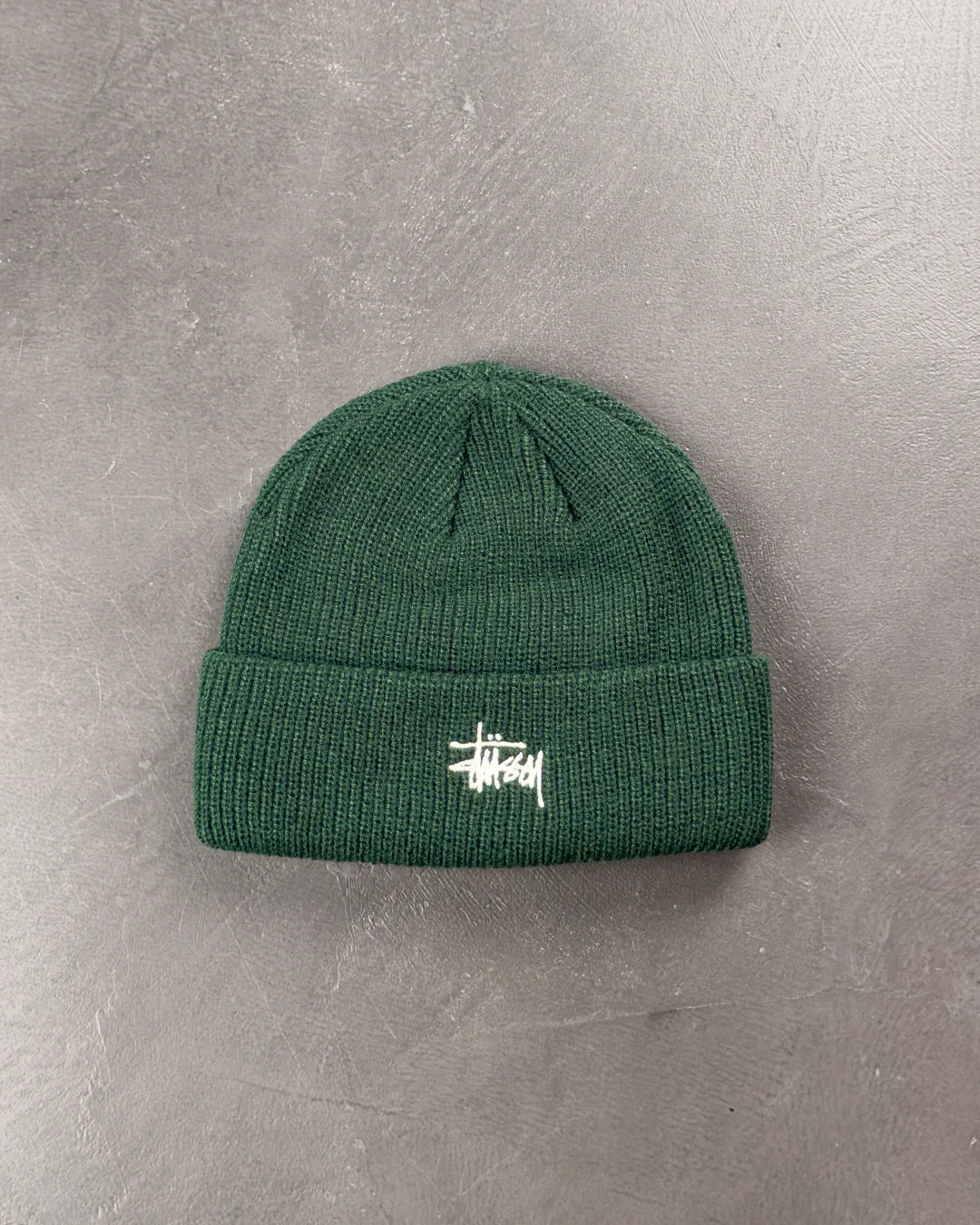 STUSSY Basic Cuff Beanie Dark Green