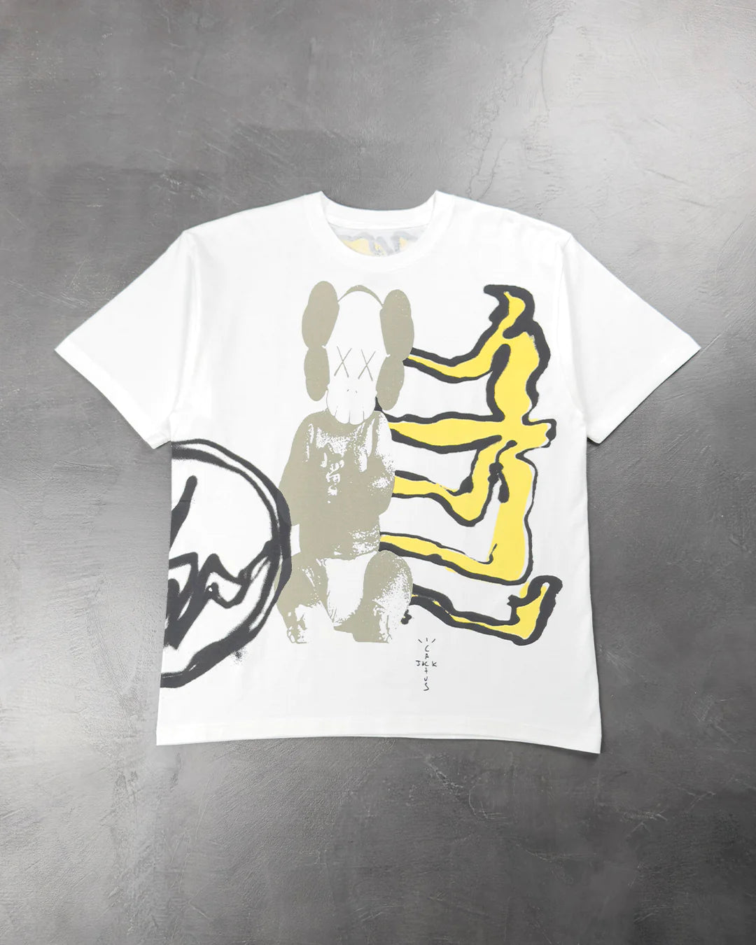 Travis Scott Cactus Jack x Kaws For Fragment Tee Aged Yellow