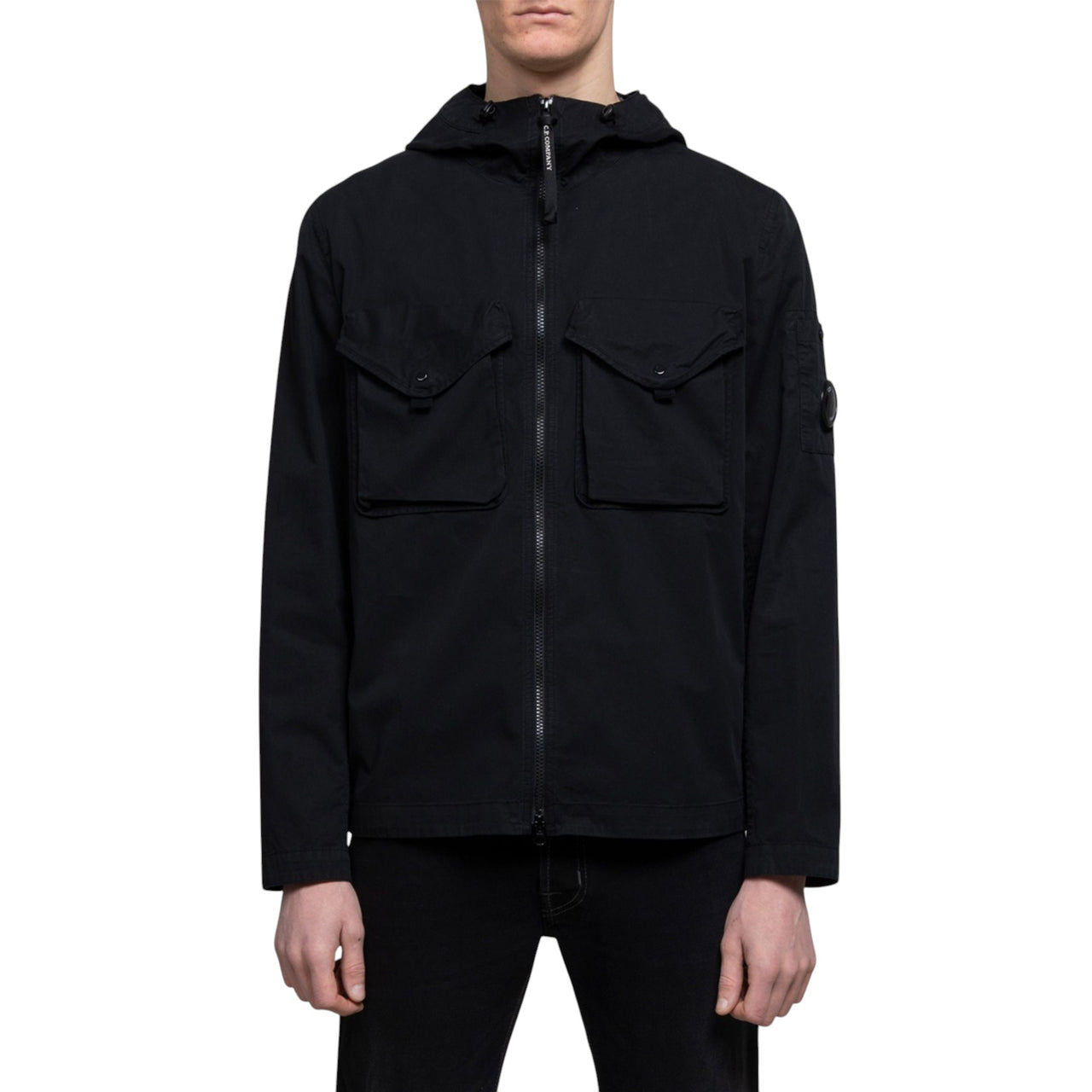 C.P. Company Garment Dye Hooded Overshirt Black