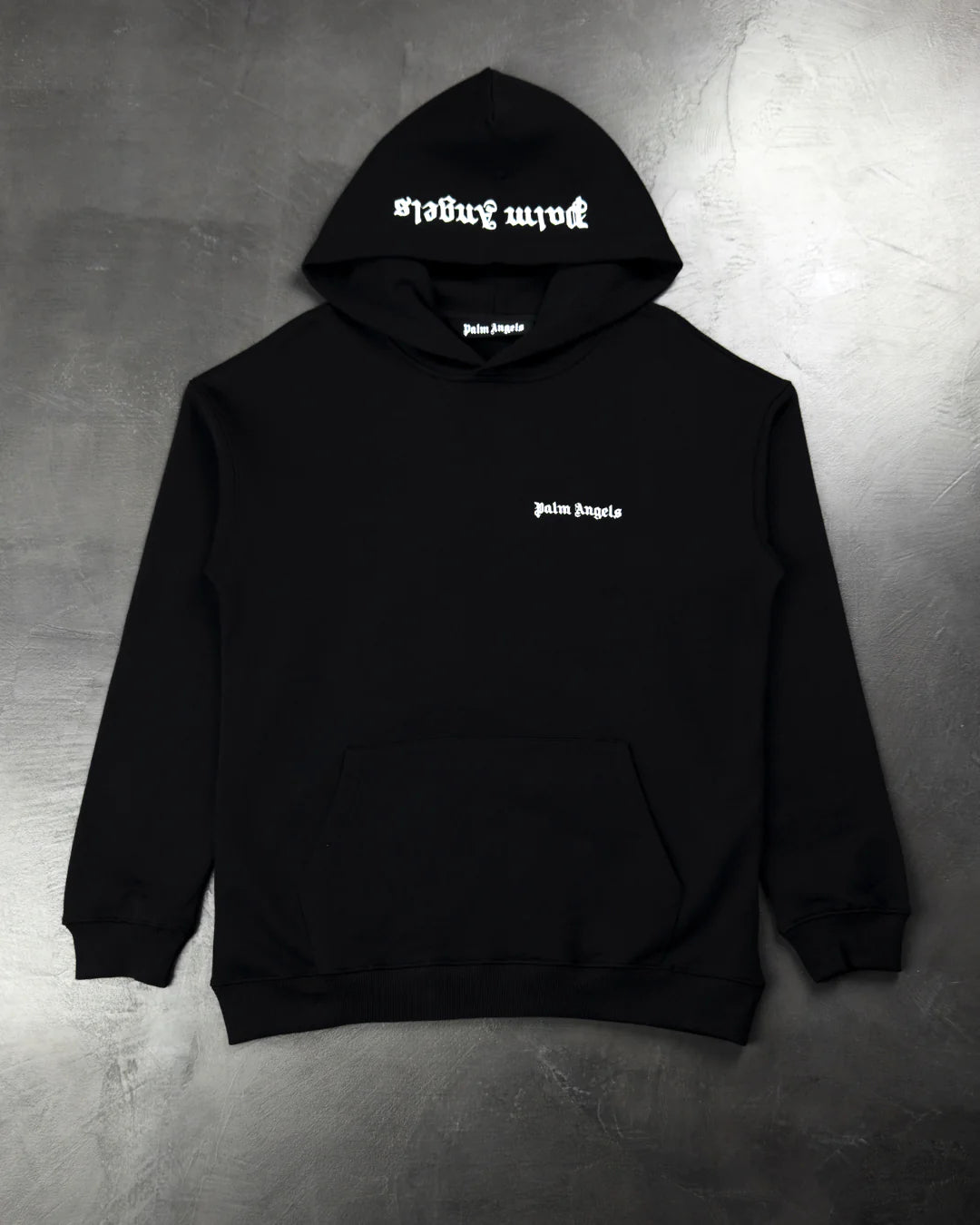 Palm Angels Embroidered Logo Hoodie Black