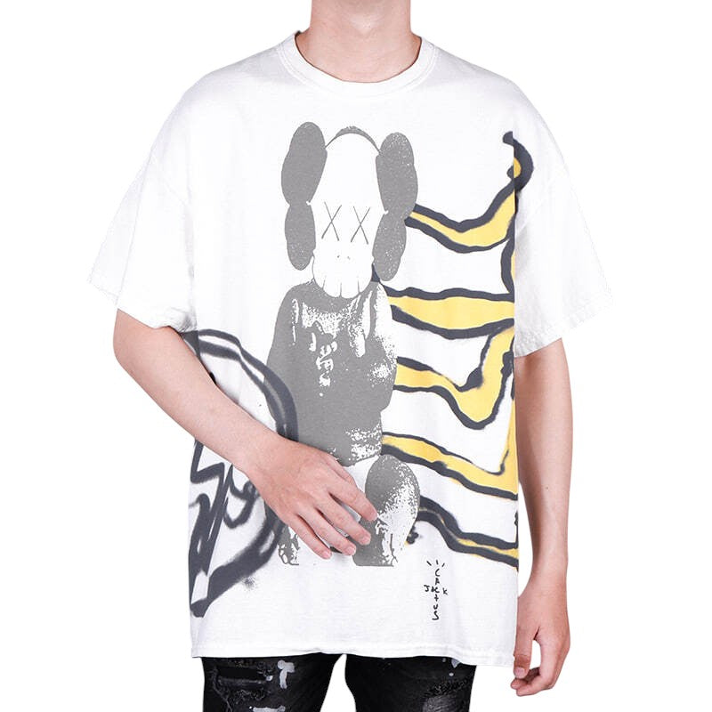 Travis Scott Cactus Jack x Kaws For Fragment Tee Aged Yellow