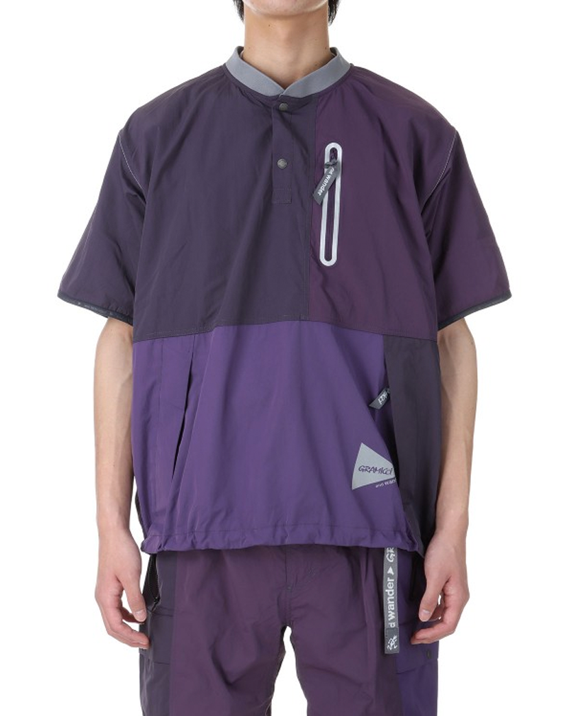 Gramicci x And Wander Patchwork Wind T-Shirt Purple