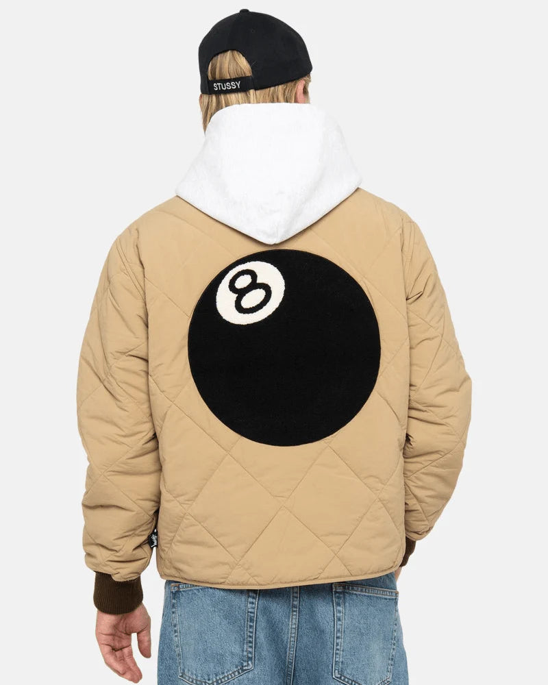 STUSSY 8 Ball Quilted Liner Jacket Brown