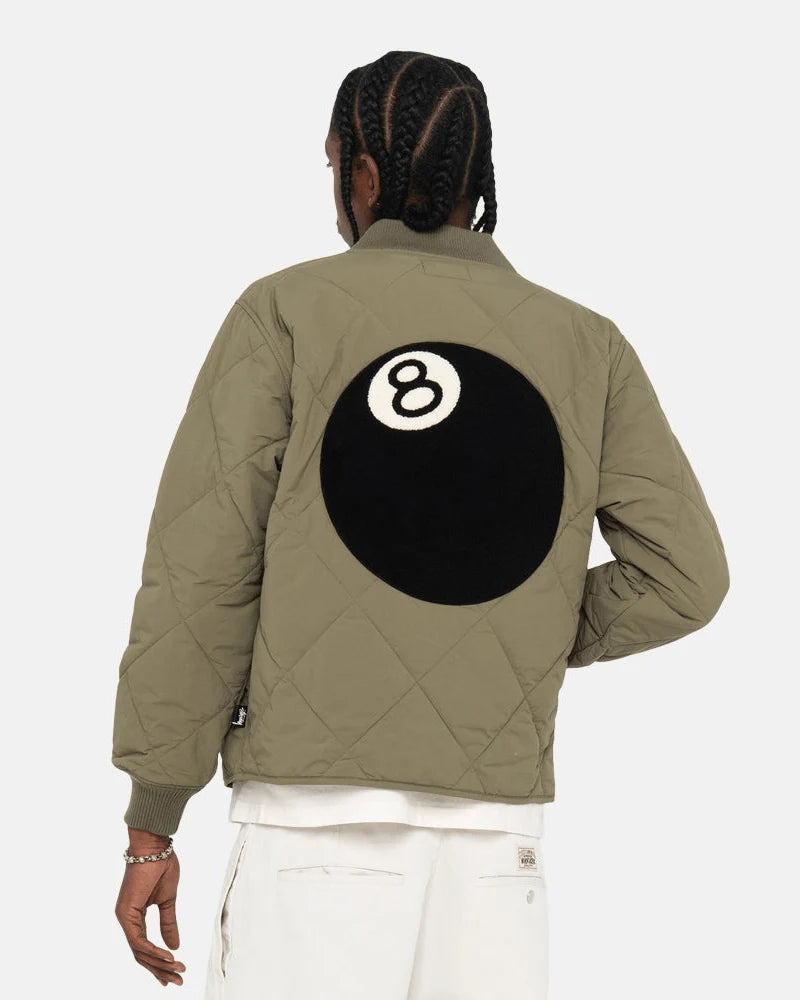 STUSSY 8 Ball Quilted Liner Jacket Olive