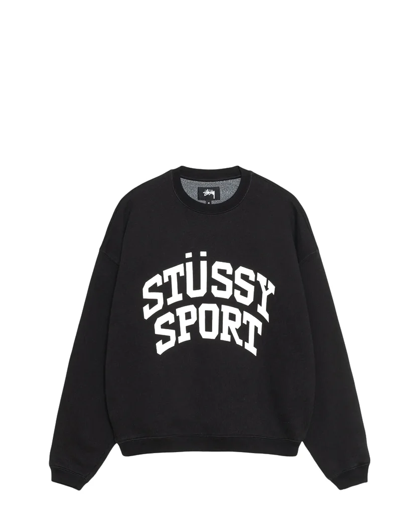 STUSSY Big Crackle Sport Crew Black