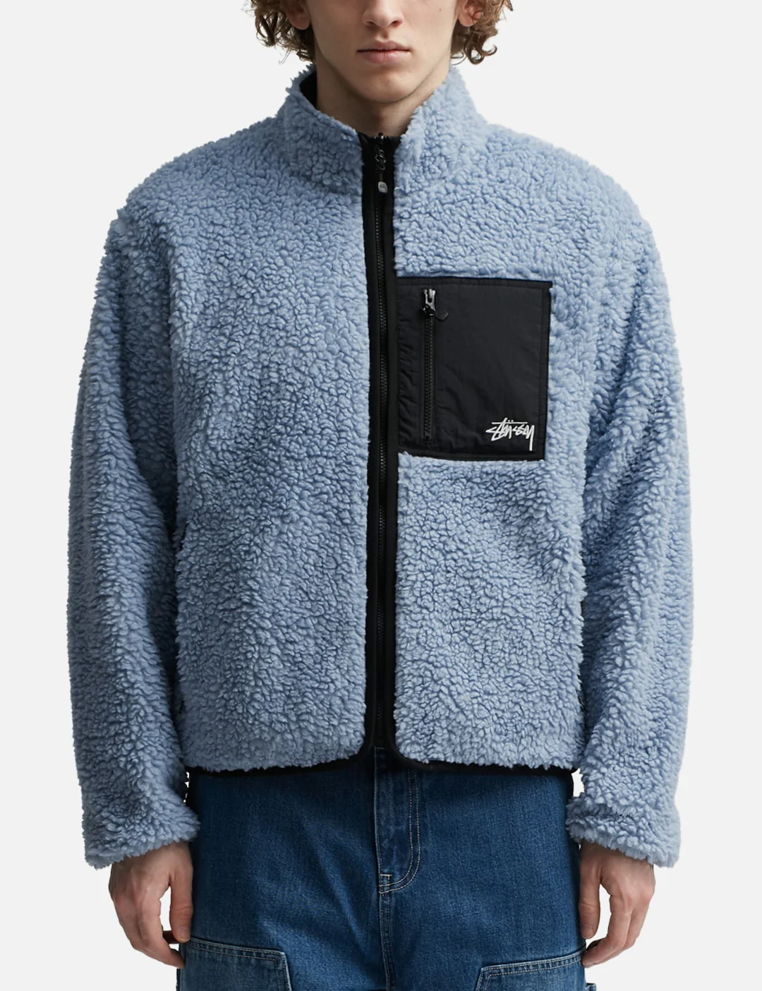 STUSSY Sherpa Reversible Jacket Blue