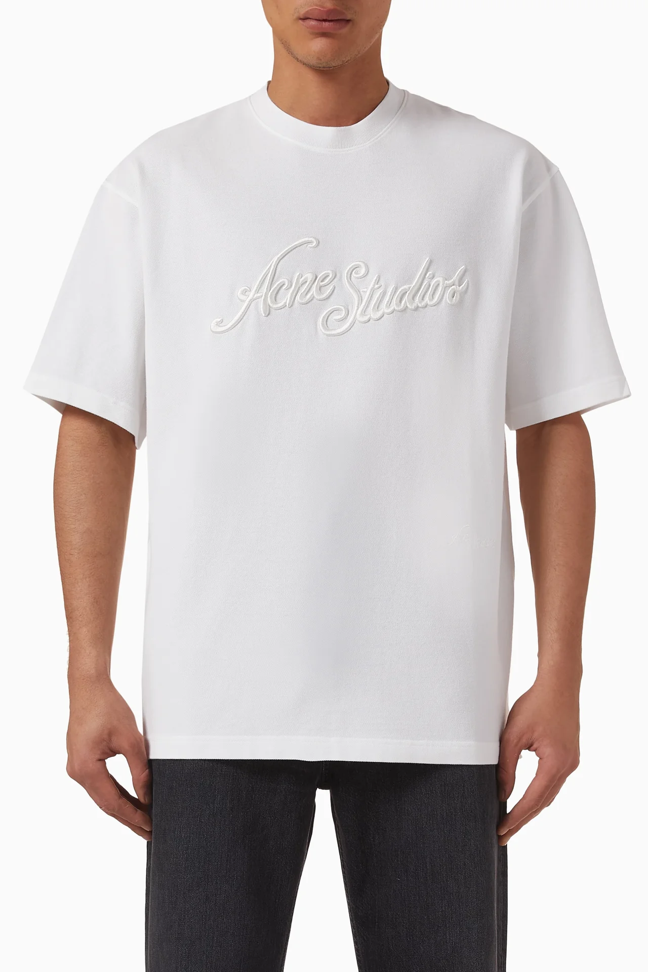 Acne Studios Exford Tourist Logo T-Shirt Optic White