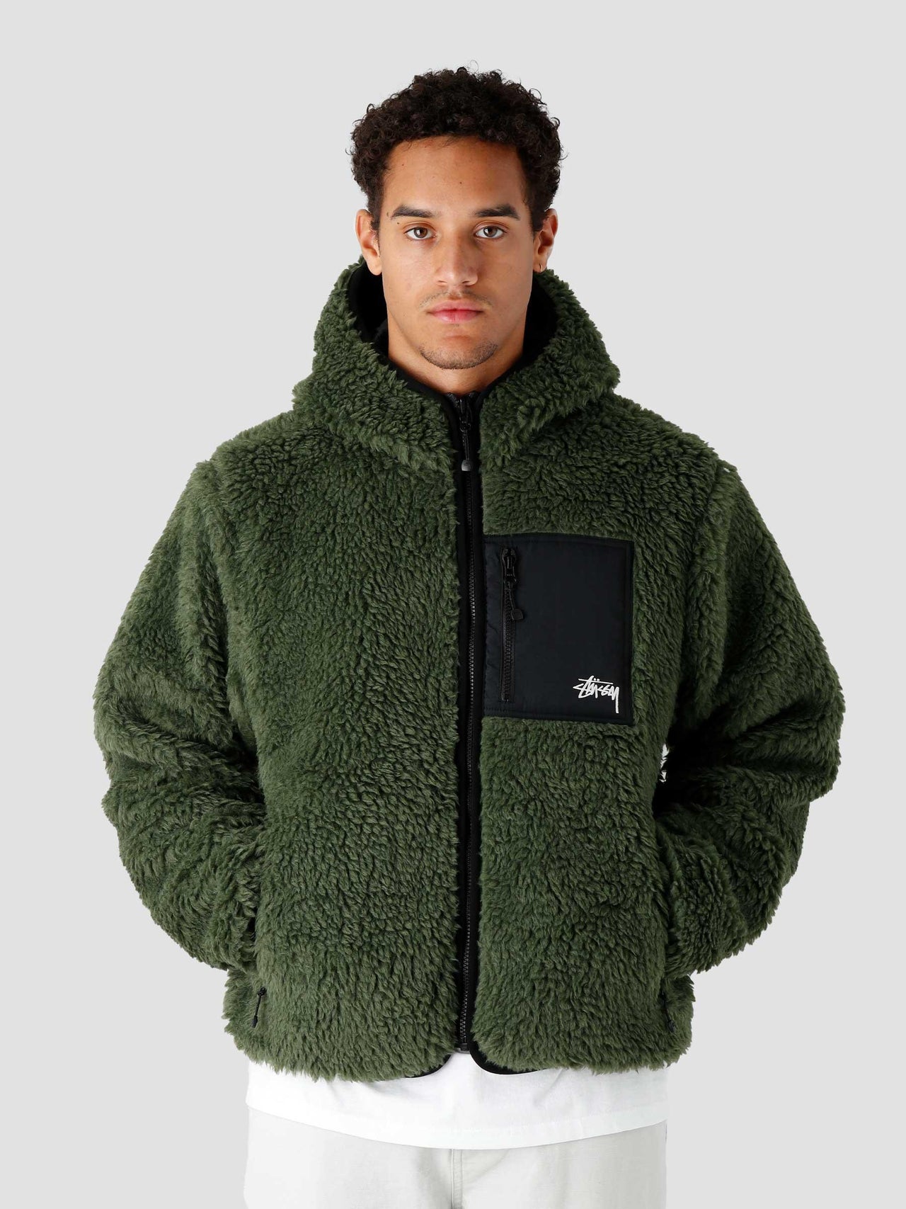 STUSSY Sherpa Jacket Olive